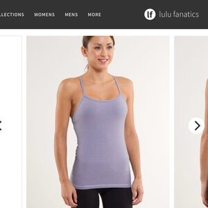 Lululemon Power Y Tank
Lilac Heathered Coal Wee Stripe